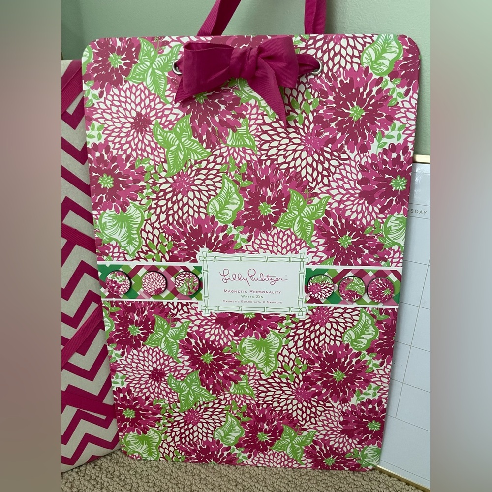 Lilly Pulitzer Pink and Green Floral Magnetic Board